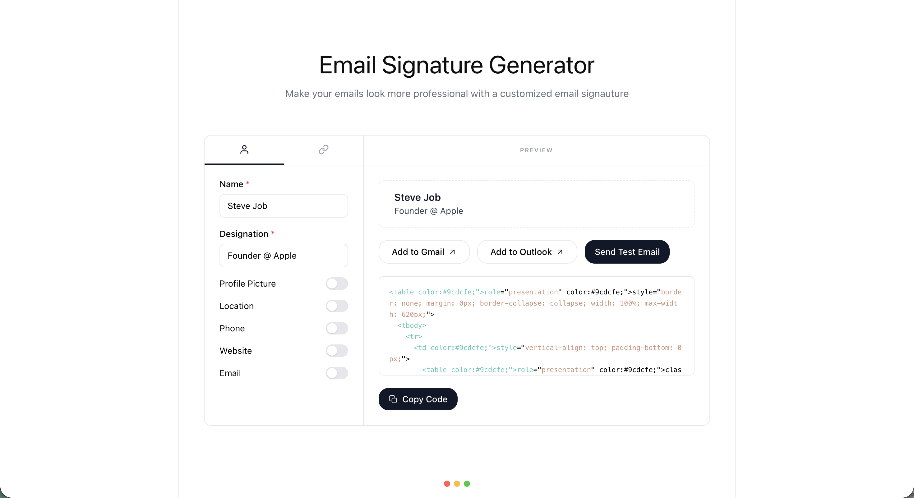 Email Signature Generator